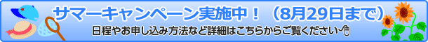 サマーキャンペーン実施中!(8月29日まで)